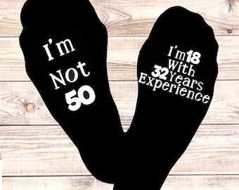 Chaussettes 50e anniversaire, cadeau fantaisie amusant