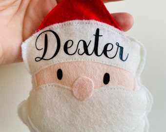 Personalised Santa Decoration, Winter Home Decor, Felt Santa, Christmas Decoration, Christmas Tree Personalized Decoration