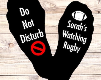 Personalized Rugby Socks: Do Not Disturb, Novelty Gift for Rugby Fans