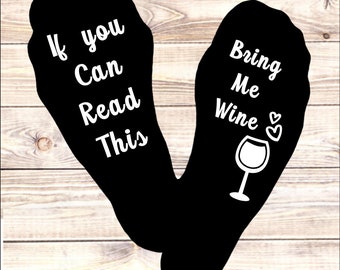 Bring Me Wine Socks, Wine Lover Gift, Gift For Dad, Mum, Grandad, Grandpa, Grandma, Novelty Gift For Men, For Women, Socks with Words