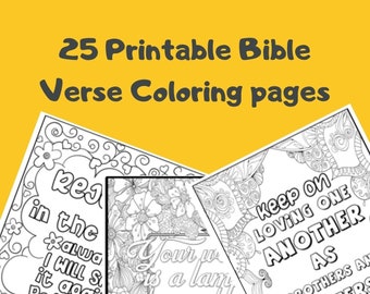 25 Printable Adult and Kids Bible Verse Coloring Pages - Instant Download