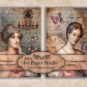 VINTAGE FRAUEN DRUCKBARE Kunstkarten //Shabby Chic //Vintage Regency Damen //Instant Printable Download //Jane Austin Kunstkarten 6 x 4.5 Zoll //