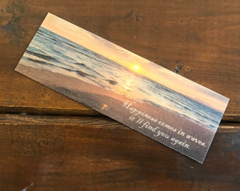Happiness Beach Sunset Lesezeichen aus Holz