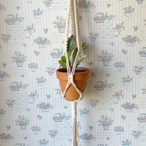 32" - Creme - Single Makramee Plant Hanger