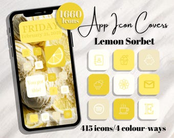 Lemon Sorbet - App Icons: Yellow, Lemon & Cream iOS Theme (1660 Icons) (Digital Download)