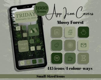 Mossy Forest App Icons - Green Theme, Small Icon Size (Digital Download)