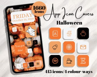 Halloween - App Icons: Orange Black iOS Theme (1660 Icons) (Digital Download)
