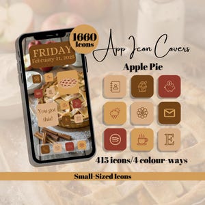 Apple Pie App Icons - Red Yellow Brown Theme - Small Icon Size (Digital Download)