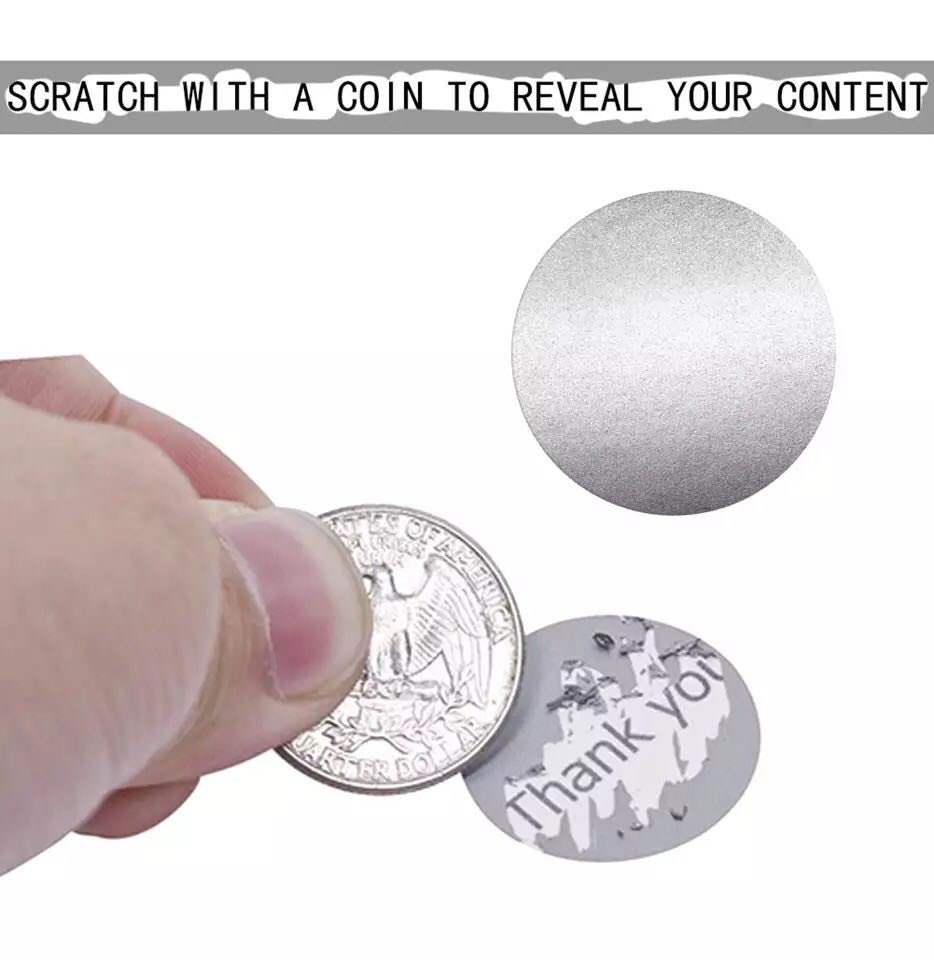 Round Scratch Sticker Scratch off Sticker Round Scratch Sticker Custom Game Party DIY ...