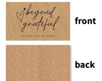 40PCS 5x9cm White OR Kraft BEYOND GRATEFUL Thank You So Much Thank You Card Business Card Business Parcel Insert