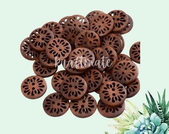 Round Wooden Buttons 2 Holes for Clothing Sewing Natural 15/20/25mm 20pieces