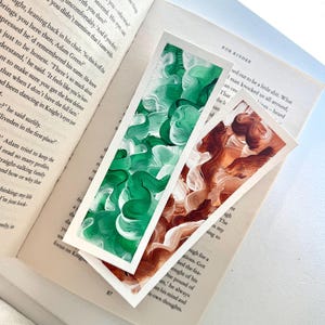 Hand Painted Acrylic Bookmarks: Book Lover Gift, Set of 2