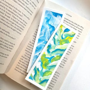 Pack of 2 Vibrant Hand Painted Bookmarks - Perfect Gift for Readers