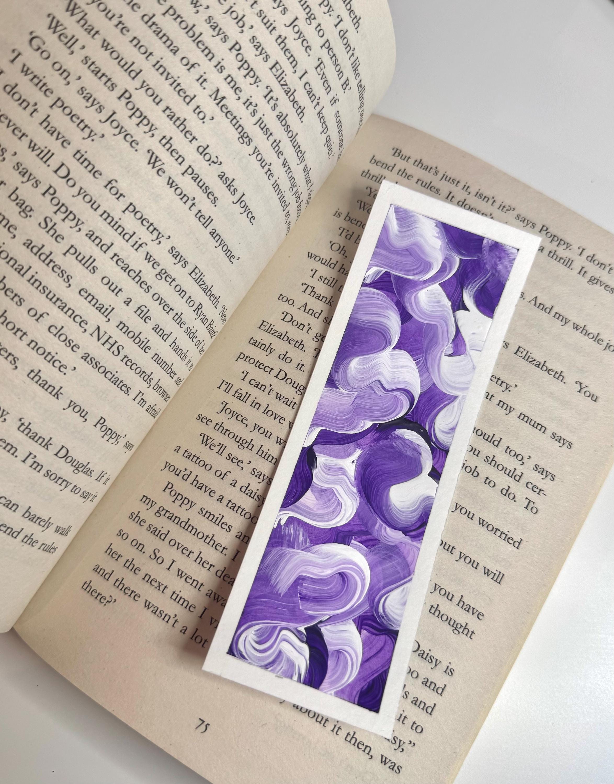 Purple Bookmark Example Purple Abstract Art Bookmark, Hand-painted Acrylic Bookmarks, Reading ...