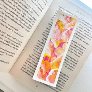 Handmade Bookmark, Book Lover Gift, Bookworm, Acrylic Painting, Hand Painted Design, Custom Bookmark
