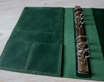 Funda para agenda, funda para agenda, organizador de agenda, libreta A5, diario de cuero A5, carpeta de 6 anillas, organizador de cuero