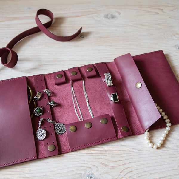 Travel Jewelry Roll Etsy