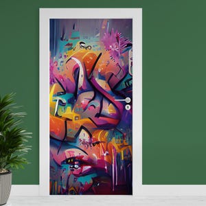 Türfolie "Graffiti" 90x200cm Türposter Deko Aufkleber Folie Tapete TF03-09