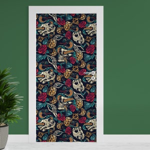 Türfolie "Skulls'n'Snakes" 90x200cm Türposter Deko Aufkleber Folie Tapete TF03-25