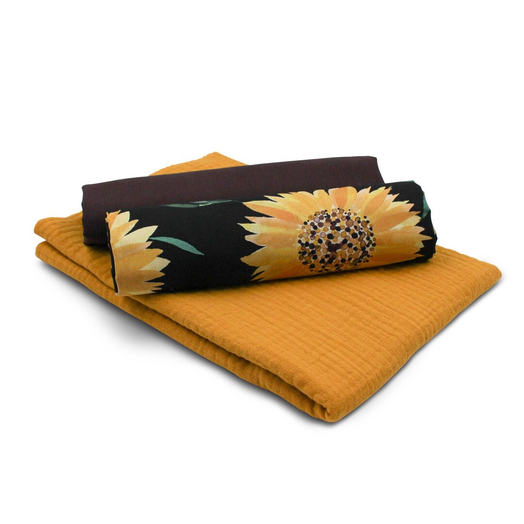 Fabric Bundle: 2x Cotton Fabric + 1x Muslin Double Gauze, 0.5 M