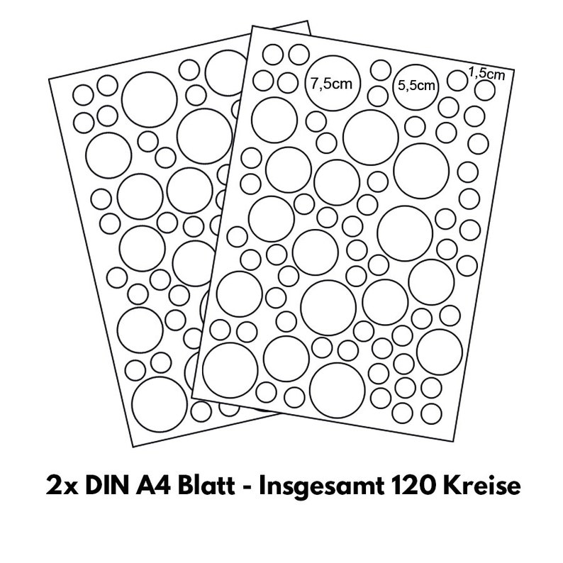 Set di cerchi per tatuaggi da parete con adesivi a pois verde foresta da 120 pezzi Y068 immagine 5