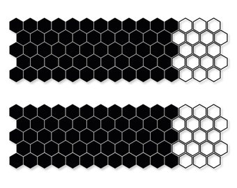 Auto Waben Aufkleber Set Schwarz Glanz Hexagon Honeycomb Folie Dekor  KX078-01 -  Österreich