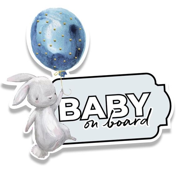 Baby on Board Animals Bunny Sticker Slide Car Sticker Family Kids