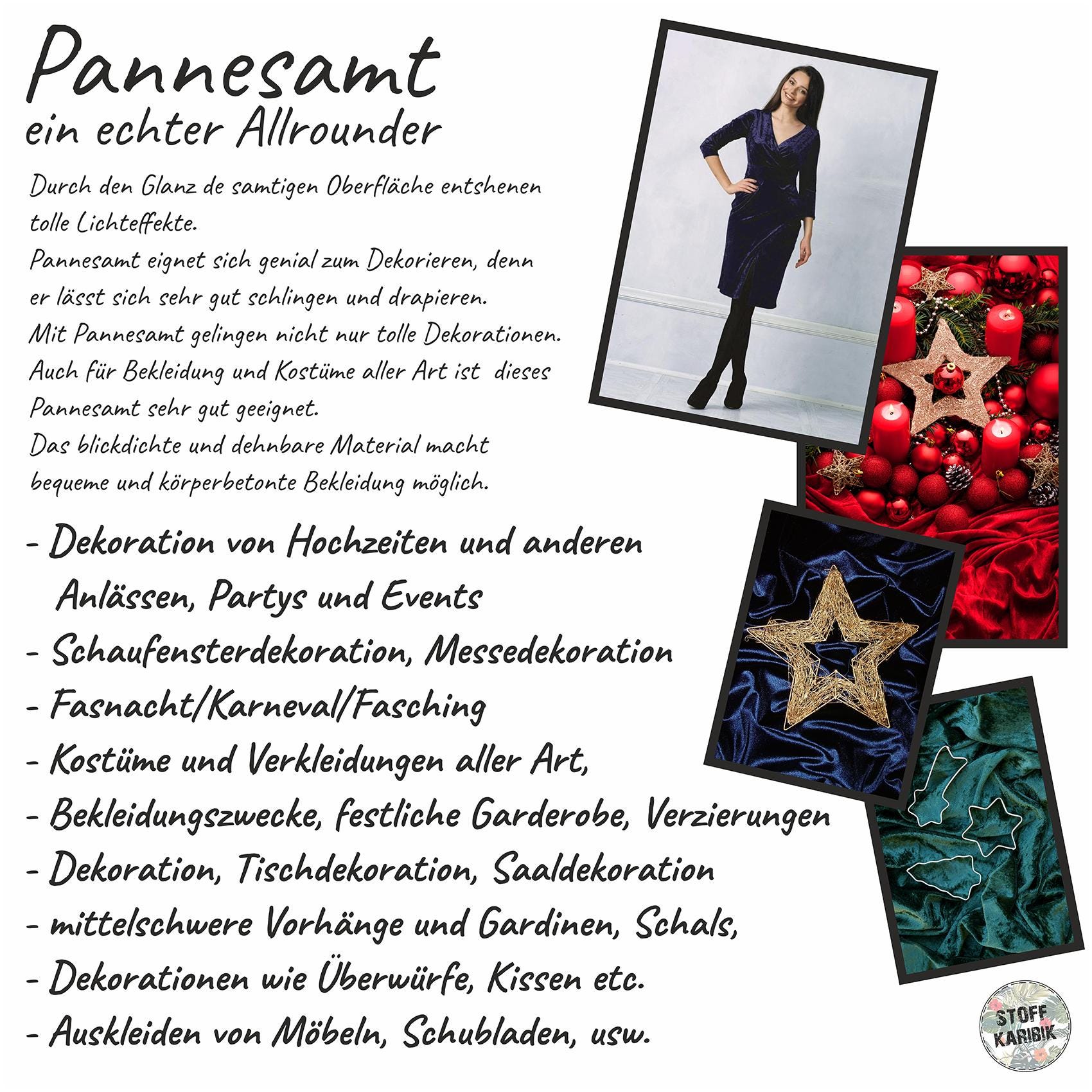 Tela Carnaval Navidad Oeko-Tex Tela De Terciopelo/panne Por Metros - 140 Cm Ancho, Ideal Para Disfraces, Carnaval Y Decoración Tela Disfraces Carnaval