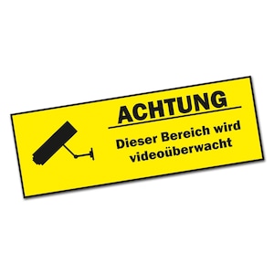 Sticker &quot;Let op Videobewaking&quot; Waarschuwingssticker Kennisgeving Camerasticker R008