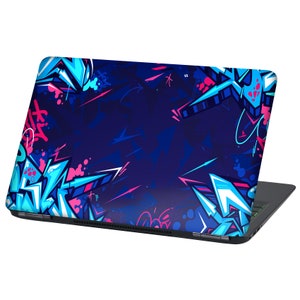 Vinilo adhesivo para portátil de 13"-17" pulgadas LP94 graffiti azul