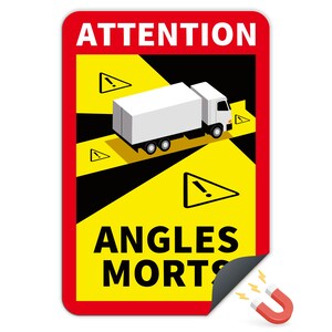 Lámina magnética Truck Angles Morts de 25 x 17 cm para remolque, advertencia de ángulo ciego, resistente a los rayos UV RV004