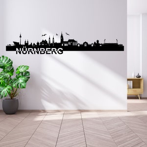 Wall Sticker Cities Skyline Nuremberg Germany Wall Sticker Panorama Wall Sticker YX038
