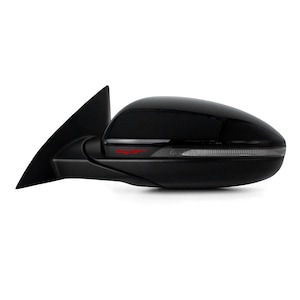 Peut inclure: Rétroviseur latéral noir avec un accent rouge et un clignotant.