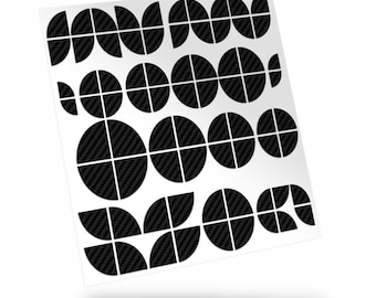 Emblem corners compatible with BMW &quot;Black Carbon&quot; self-adhesive K102-04