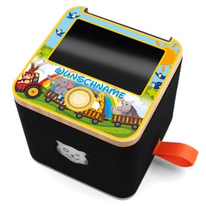 Finest-Folia Tigerbox beschermfolie met gewenste naam dieren op de vlucht sticker ontwerp gepersonaliseerde naam plankhoes beschermhoes Y049-31