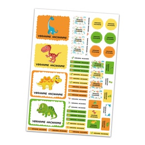 50 adesivi con nome personalizzati con il nome desiderato per bambini "Dinos"