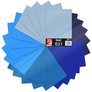 25er Set DIN A4 Bögen Blau 30x21cm ORACAL 631 Matt Folie Auto Plotter