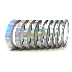 10 m decorative stripes &quot;Hologram Silver&quot; in various widths Car Tuning Sticker Stripes Decorative Strips