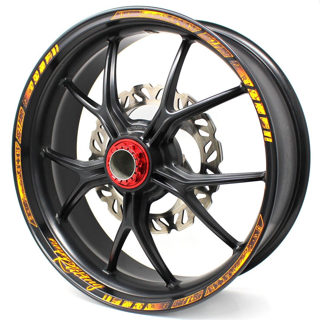 Neon Sticker Rims Rim Sticker GP Racing Neon Orange Gloss for 15 to 19 Inch Rims ...