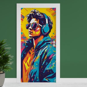 Türfolie "Grafitti Guy" 90x200cm Türposter Deko Aufkleber Folie Tapete TF03-16