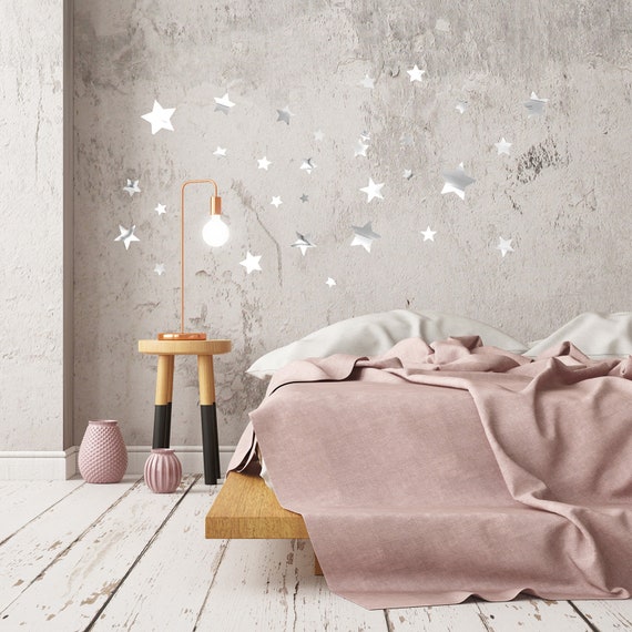 Stars Set Chrome Silver Wall Decal Sticker DIN A4 Foil Living Etsy