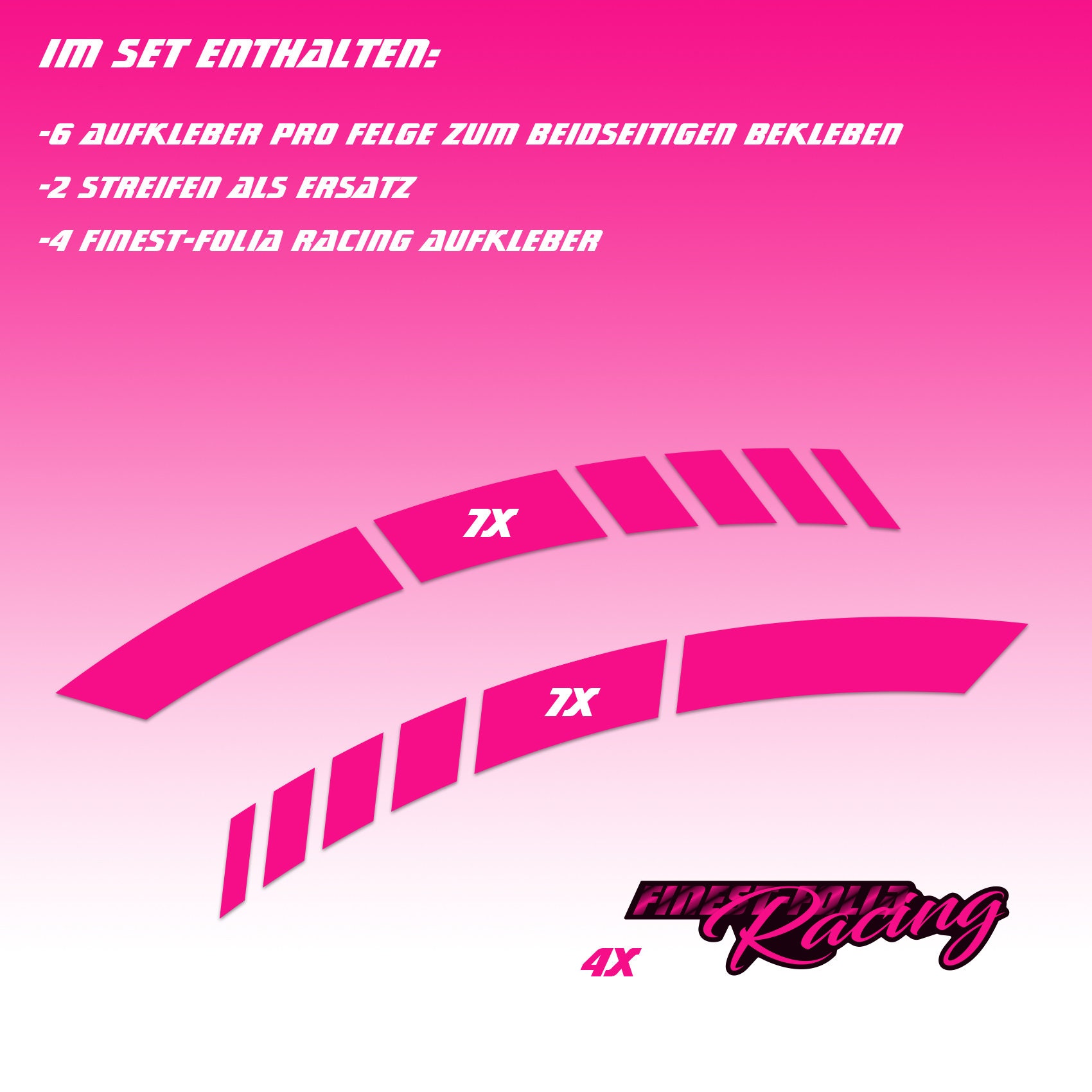 Rim Edge Sticker GP Design neon Pink Motorcycle Rim Base MR020-05 