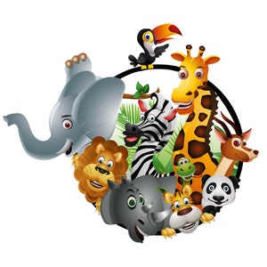 Wall sticker animals jungle animals children mural animal motif children&#39;s room sticker YX039