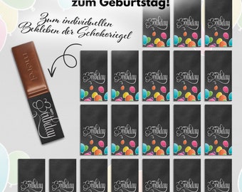 Set d'autocollants Merci "Happy Birthday Fun" Autocollant Chocolat Cadeau Amour Y062-14