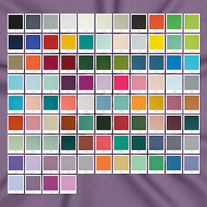 Puede incluir: Una carta de colores con 107 muestras de colores diferentes. Las muestras están dispuestas en una cuadrícula de 11 columnas y 10 filas. Los colores van del negro al blanco, con muchos tonos de gris, rojo, verde, azul y amarillo.