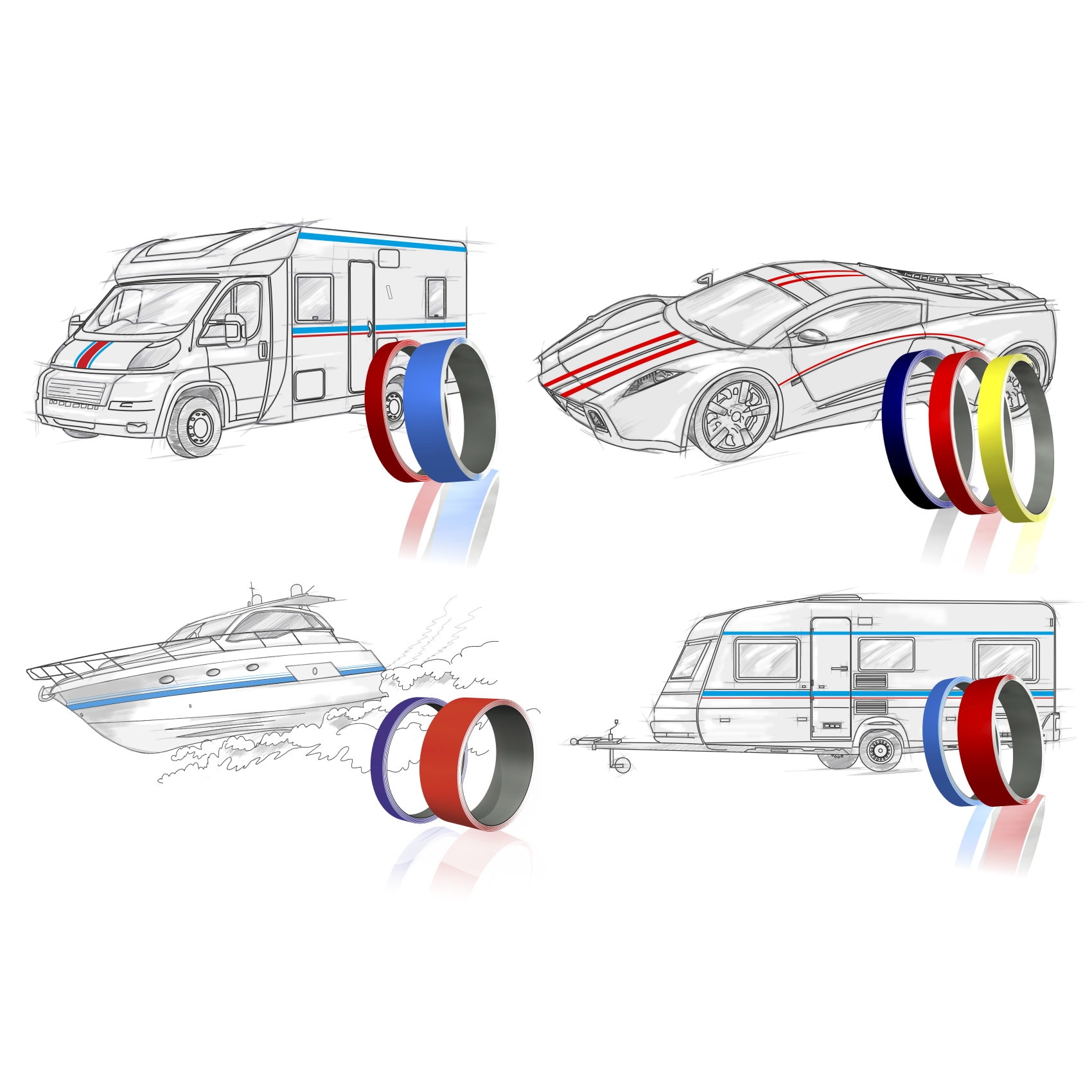Strisce Decorative Motoking Oro 2mm X 10m – Adesivo Cromato Per Auto, Moto, Camper