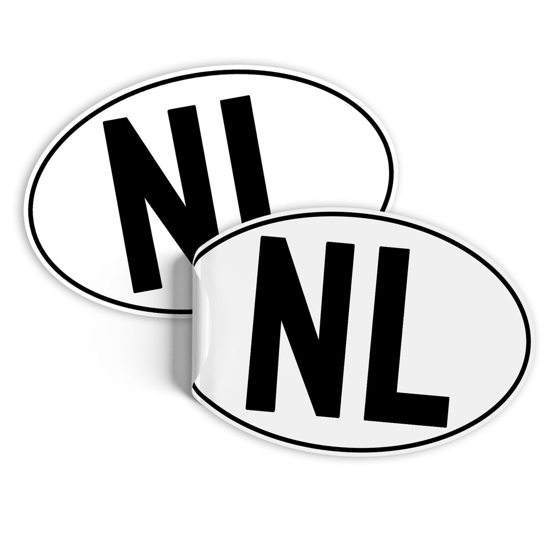 Finest Folia Landencode Stickers Nederland - Set Van 2 DIN Norm 17,5x11,5 Cm - Weerbestendig Voor Auto, Camper En Vrachtwagen
