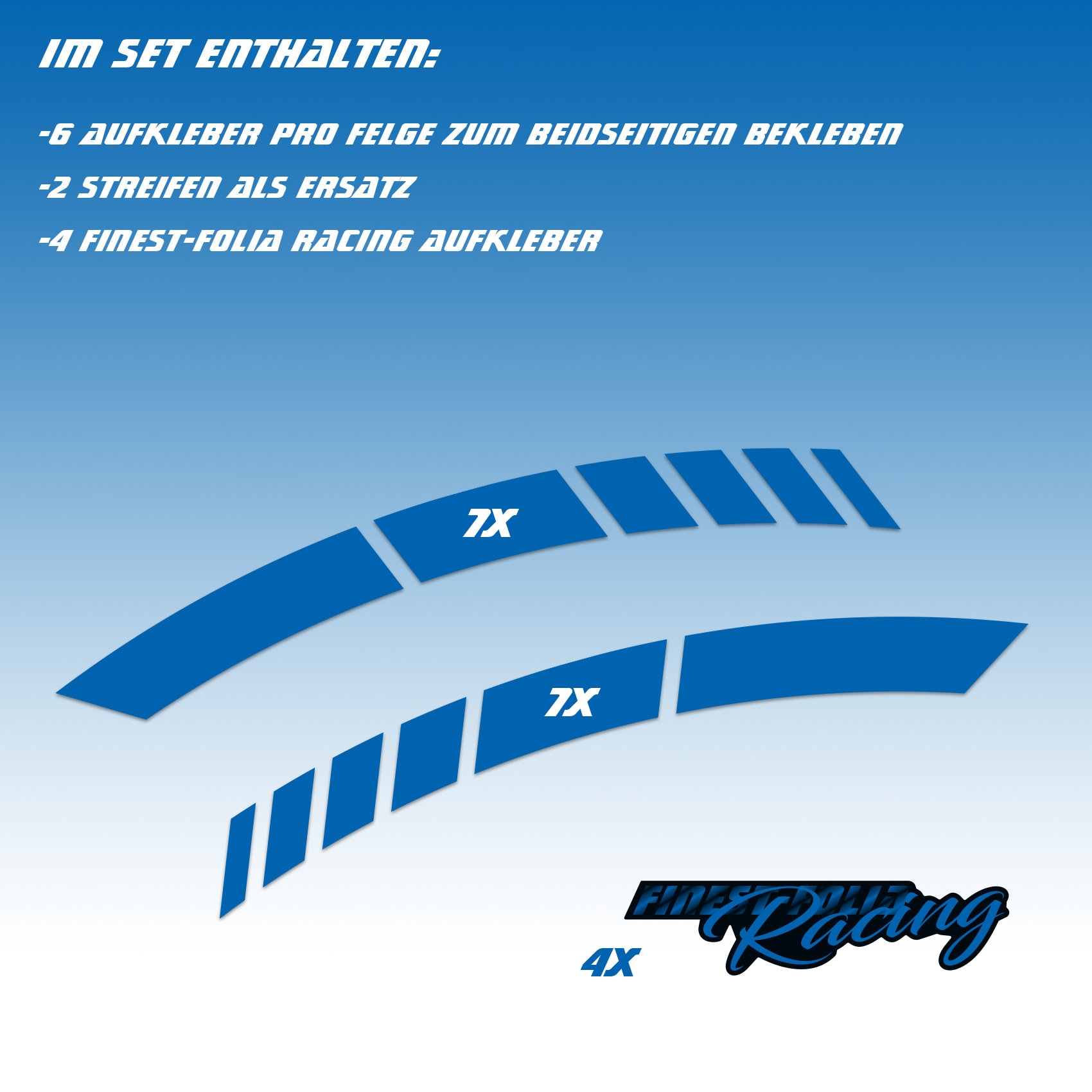 Cerchi Adesivi Per Bordi Cerchioni GP Style – Blu – 9 Mm – Per 16-18 Pollici – Prodotto In Germania - 4