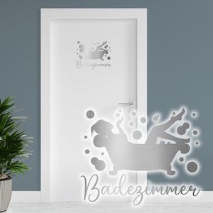Sticker Bathroom Silver 25 x 20 cm self-adhesive door sticker toilet Y072