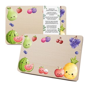 Tabla de desayuno, tabla de aperitivos para niños, 23,5 x 15 cm, tabla de madera, regalo para bebé, RV007-19, frutas dulces